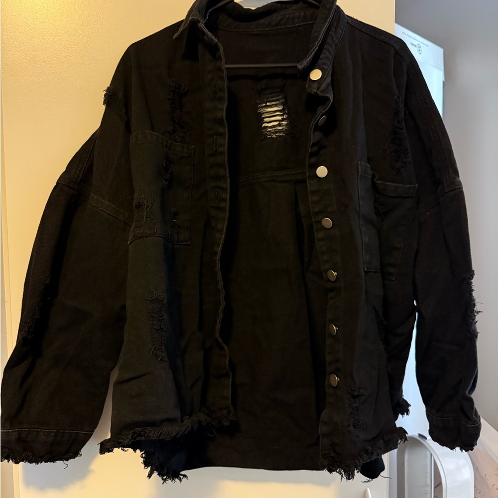 Women’s Black Distressed Jacket
